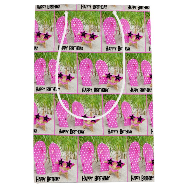 Bolsa De Regalo Mediana Flandes y langostas en la arena (Anverso)