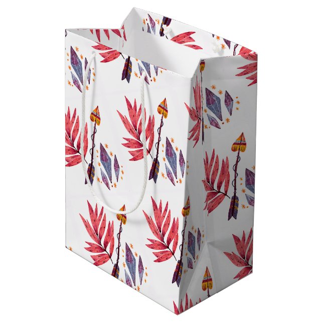 Bolsa De Regalo Mediana Flecha acuarela y diamantes (Angulo reverso)