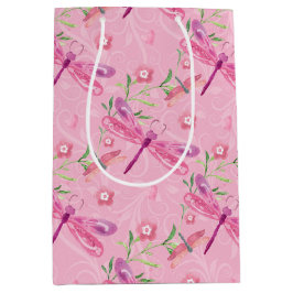 BOLSA DE REGALO MEDIANA FLECHAS DE COLOR DE AGUA ROSA Y PURPLE