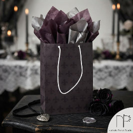 Bolsa De Regalo Mediana Fleur de Lis Gótica Oscura
