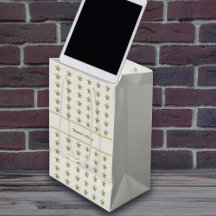 Fleur DeLis de oro falso en marfil