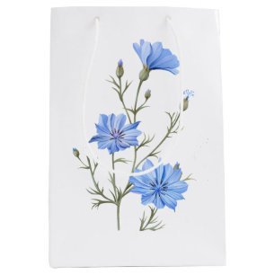 Bolsa De Regalo Mediana Flor achicoria salvaje acuarela
