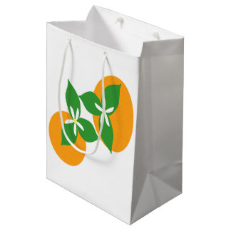 Bolsa De Regalo Mediana Flor anaranjado