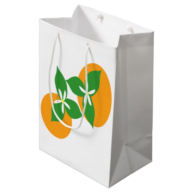 Bolsa De Regalo Mediana Flor anaranjado (Angulo Anverso)