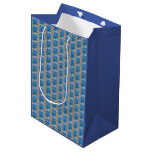 Bolsa De Regalo Mediana Flor azul