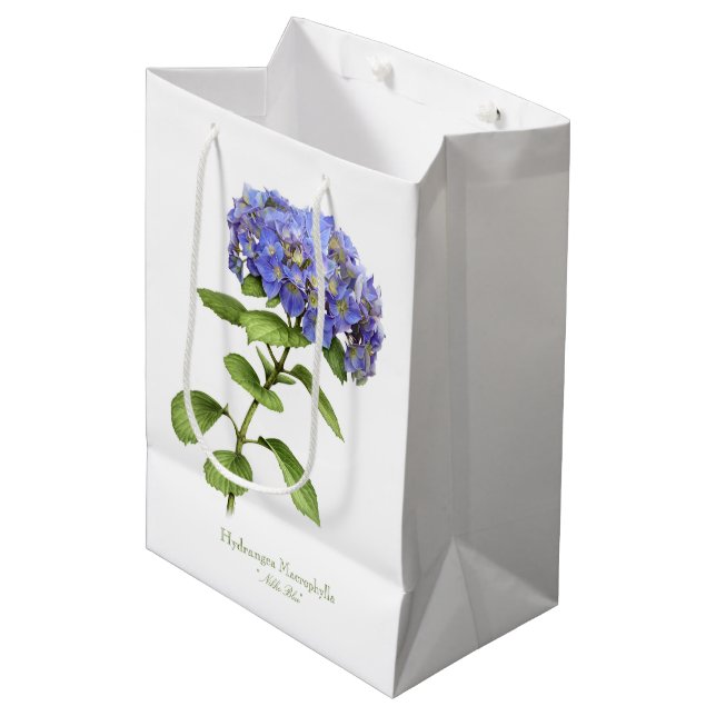 Bolsa De Regalo Mediana Flor azul de hidrangea (Angulo Anverso)
