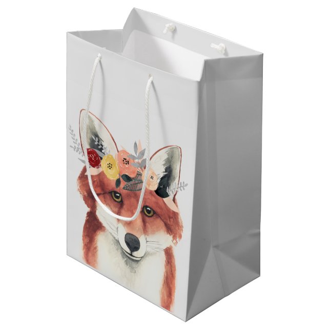 Bolsa De Regalo Mediana Flor Crown Forester Fox (Angulo Anverso)