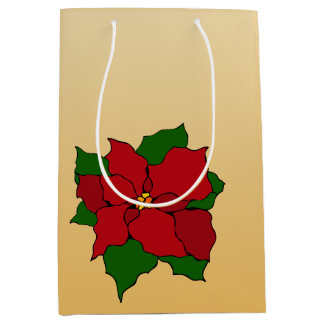 Bolsa De Regalo Mediana Flor de Nochebuena en Vitral