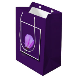 Bolsa De Regalo Mediana Flor de primavera rosa y morada