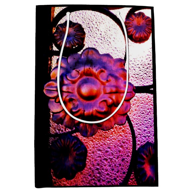 Bolsa De Regalo Mediana Flor magenta (Anverso)