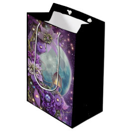 Bolsa De Regalo Mediana Flor morada de la luna