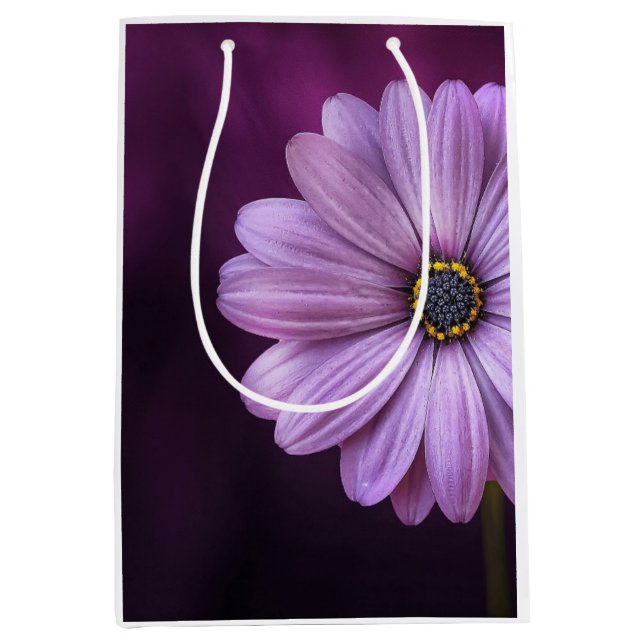 Bolsa De Regalo Mediana Flor morada en flor (Anverso)