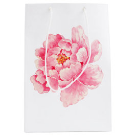 Bolsa De Regalo Mediana Flor rosa peony