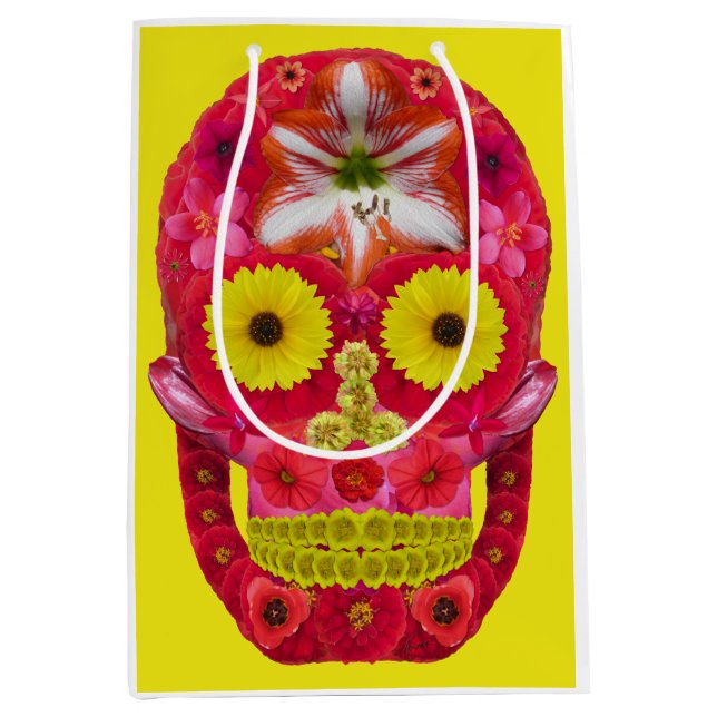 Bolsa De Regalo Mediana Flor Skull 6 (Anverso)