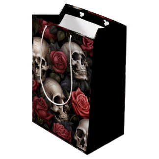 Bolsa De Regalo Mediana Flor y cráneo