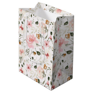 Bolsa De Regalo Mediana Floral acuática moderna de Boho