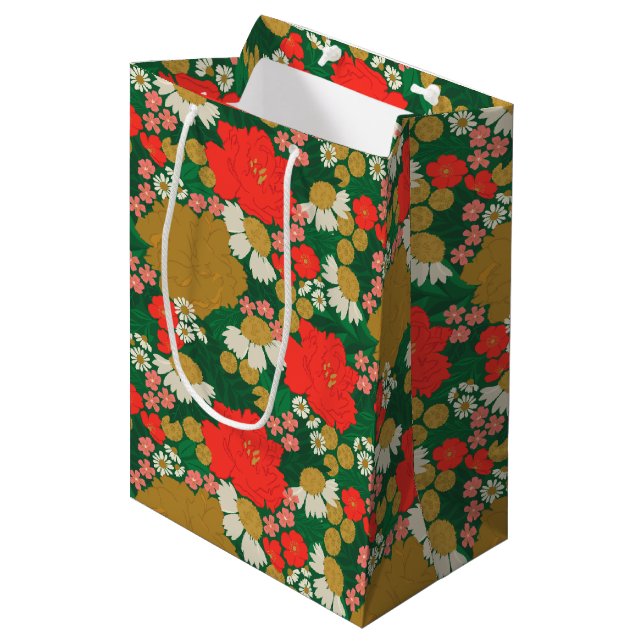 Bolsa De Regalo Mediana Floral Bouquet (Angulo Anverso)