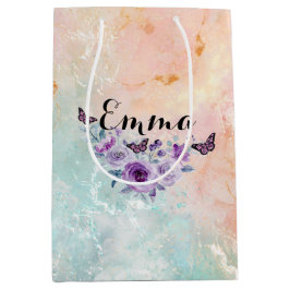 Bolsa De Regalo Mediana Floral bouquet purple garden