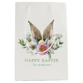 Bolsa De Regalo Mediana Floral Bunny Ear & Eggs Pascua