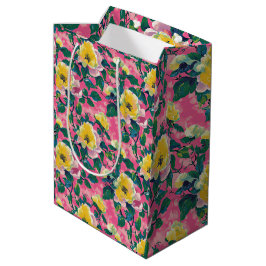 Bolsa De Regalo Mediana Floral Chinoiserie rosa