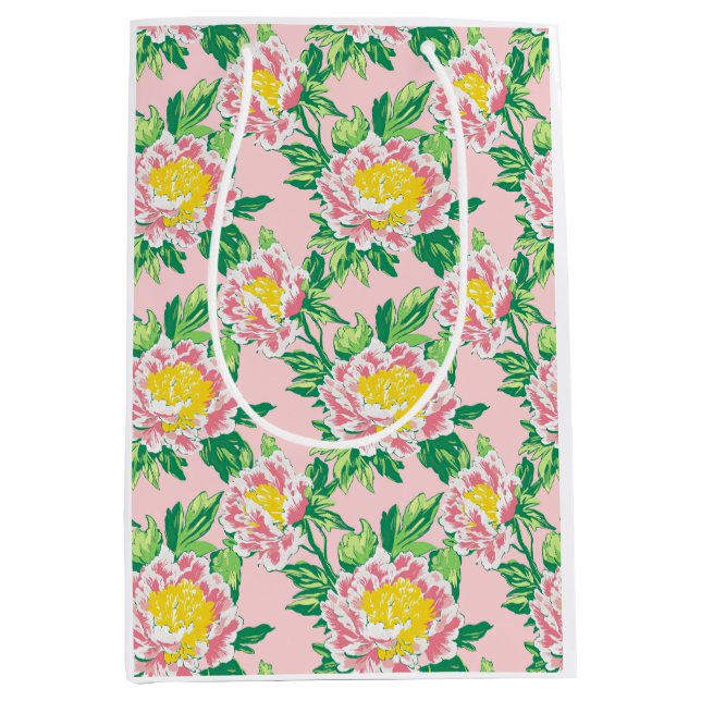 Bolsa De Regalo Mediana Floral Chinoiserie rosa (Anverso)