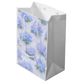 Bolsa de regalo mediana floral de Hortensia Azul