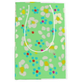 Bolsa de regalo mediana floral de margaritas paste
