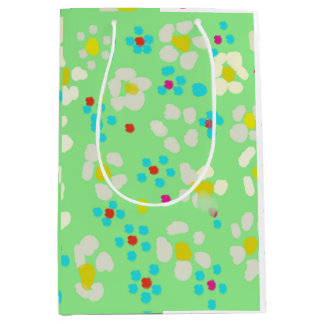Bolsa de regalo mediana floral de margaritas paste