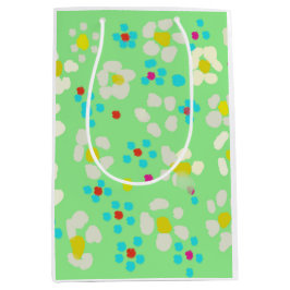 Bolsa de regalo mediana floral de margaritas paste