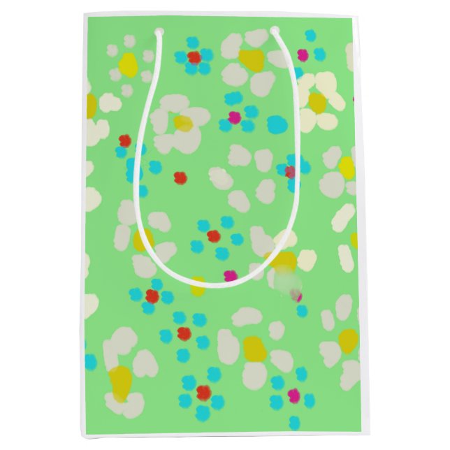 Bolsa de regalo mediana floral de margaritas paste (Anverso)