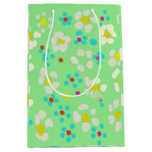 Bolsa de regalo mediana floral de margaritas paste