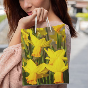 Bolsa De Regalo Mediana Floral de primavera amarilla