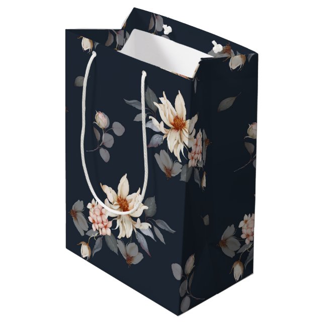 Bolsa De Regalo Mediana Floral elegante y eterna (Angulo reverso)