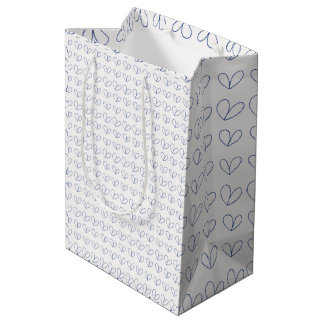 Bolsa De Regalo Mediana Floral medley outline in blue