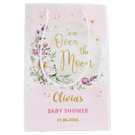 Bolsa De Regalo Mediana Floral Moon Pink Baby Shower