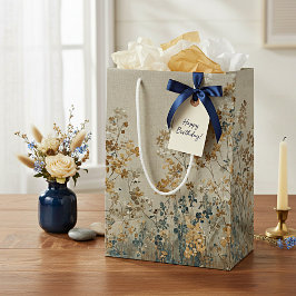 Bolsa De Regalo Mediana floral prado ámbar