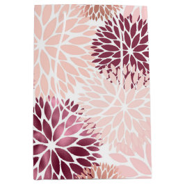 Bolsa De Regalo Mediana Floral rosa de Moda elegante