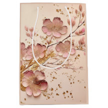 Floral rosa y dorada elegante Minimalista