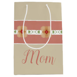 Bolsa De Regalo Mediana Floral Rosa Y Naranja