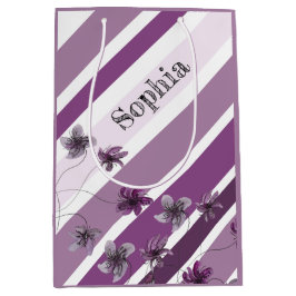 Bolsa De Regalo Mediana Floral Wild Violets Watercolor Art