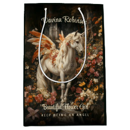 Bolsa De Regalo Mediana Floral Woodland Encantado Fantasía Caballo de Hada