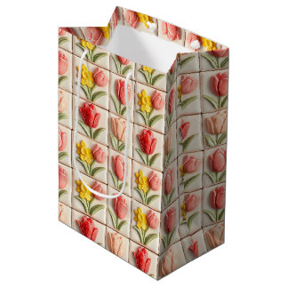 Bolsa De Regalo Mediana Florale 3D-Keramikfliesen 63/144 Mittlere Geschenk
