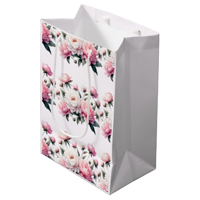 Bolsa De Regalo Mediana Florales elegantes (Angulo Anverso)