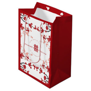 Bolsa De Regalo Mediana Florecimiento de cerezos y doble felicidad Boda ch