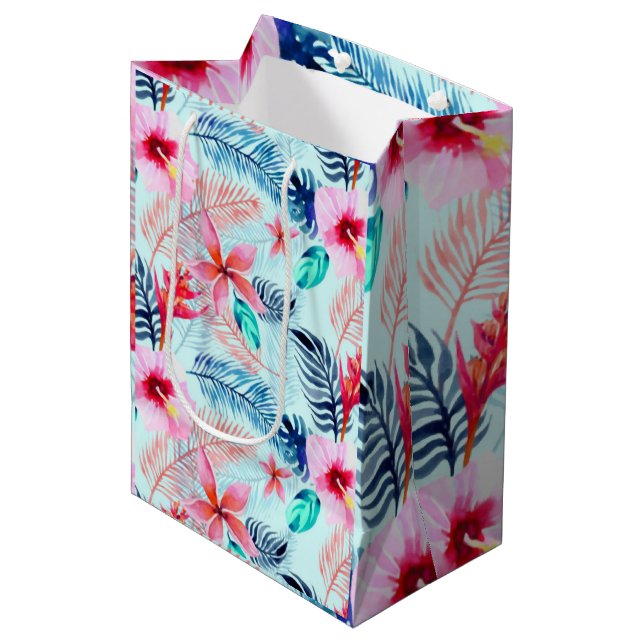 Bolsa De Regalo Mediana Flores (Angulo Anverso)