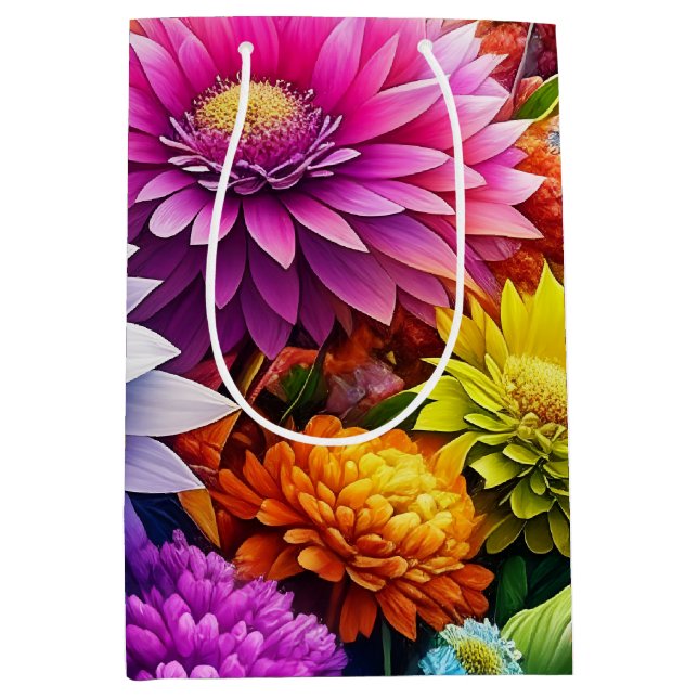 Bolsa De Regalo Mediana Flores acuáticas florales de bonito Ai Art (Anverso)