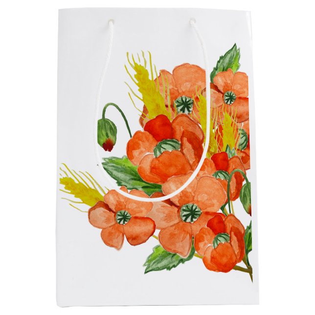 Bolsa De Regalo Mediana Flores adorables de amapola (Anverso)