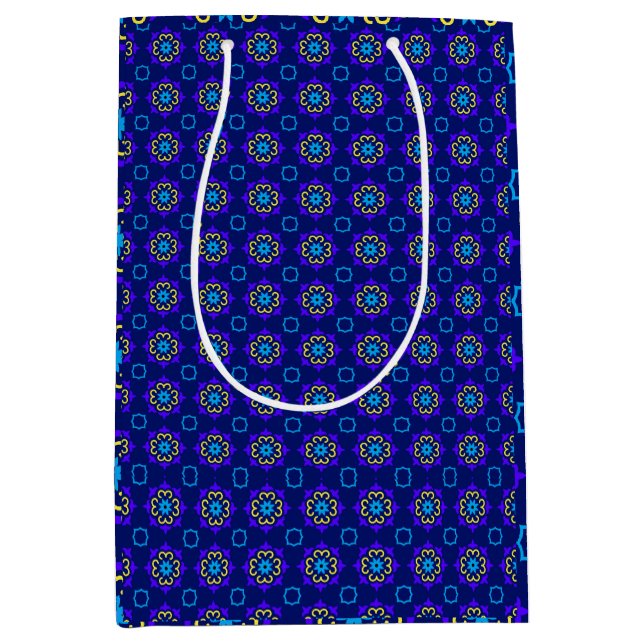 Bolsa De Regalo Mediana Flores azules (Anverso)