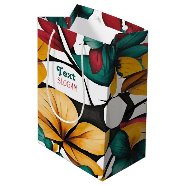 Bolsa De Regalo Mediana Flores brillantes (Angulo reverso)