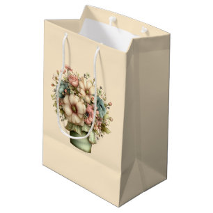 Bolsa De Regalo Mediana Flores caprichosas en una maceta Cuadros